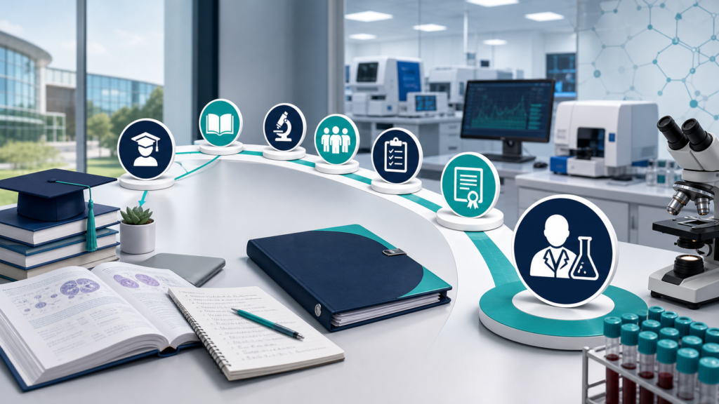 Biomedical science career routes in a UK laboratory education pathway