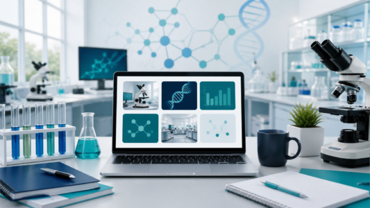 LabPathPro biomedical science education platform in a modern laboratory